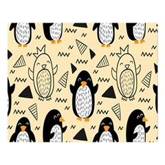 Hand Drawn Penguin Doodle Pattern Double Sided Flano Blanket (Large) 