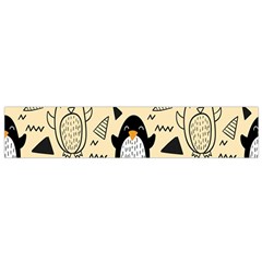 Hand Drawn Penguin Doodle Pattern Small Flano Scarf