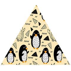 Hand Drawn Penguin Doodle Pattern Wooden Puzzle Triangle