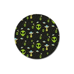 Alien Ufo Pattern Magnet 3  (round) by Vaneshart