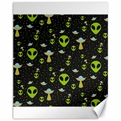 Alien Ufo Pattern Canvas 11  X 14  by Vaneshart