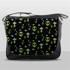 Alien Ufo Pattern Messenger Bag by Vaneshart