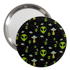 Alien Ufo Pattern 3  Handbag Mirrors by Vaneshart