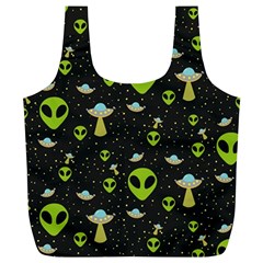 Alien Ufo Pattern Full Print Recycle Bag (xl) by Vaneshart