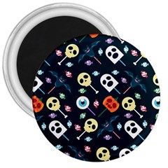 Halloween Candy Pattern Vector 3  Magnets by Vaneshart