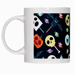 Halloween Candy Pattern Vector White Mugs by Vaneshart