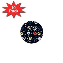 Halloween Candy Pattern Vector 1  Mini Buttons (10 Pack)  by Vaneshart