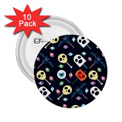 Halloween Candy Pattern Vector 2 25  Buttons (10 Pack)  by Vaneshart