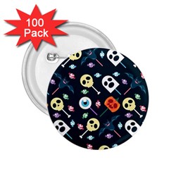 Halloween Candy Pattern Vector 2 25  Buttons (100 Pack)  by Vaneshart