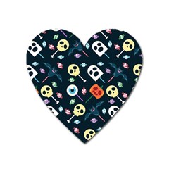 Halloween Candy Pattern Vector Heart Magnet by Vaneshart