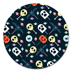 Halloween Candy Pattern Vector Magnet 5  (round) by Vaneshart