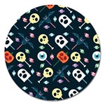 Halloween Candy Pattern Vector Magnet 5  (Round) Front