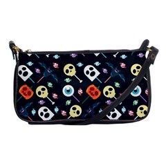 Halloween Candy Pattern Vector Shoulder Clutch Bag by Vaneshart