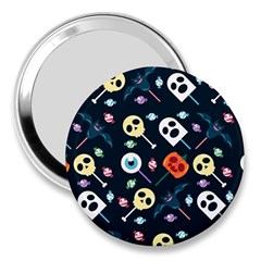 Halloween Candy Pattern Vector 3  Handbag Mirrors by Vaneshart