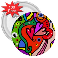 Seamless Doodle 3  Buttons (100 pack) 