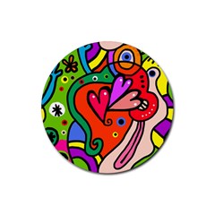 Seamless Doodle Rubber Coaster (round)  by Vaneshart