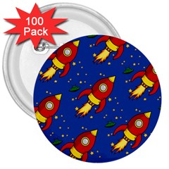 Space Rocket Pattern 3  Buttons (100 Pack)  by Vaneshart