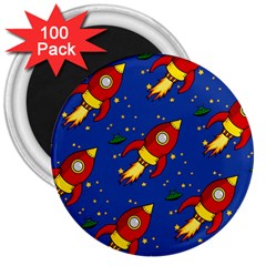 Space Rocket Pattern 3  Magnets (100 Pack) by Vaneshart