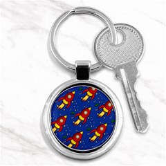 Space Rocket Pattern Key Chain (round) by Vaneshart