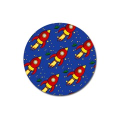 Space Rocket Pattern Magnet 3  (round) by Vaneshart