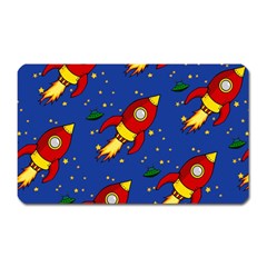 Space Rocket Pattern Magnet (rectangular) by Vaneshart