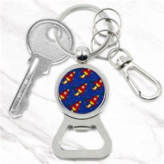 Space Rocket Pattern Bottle Opener Key Chain by Vaneshart