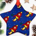 Space Rocket Pattern Star Ornament (Two Sides) Front