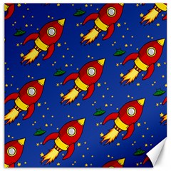 Space Rocket Pattern Canvas 12  X 12  by Vaneshart