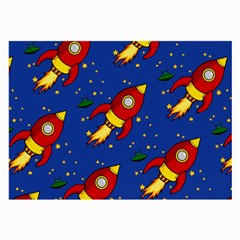 Space Rocket Pattern Large Glasses Cloth (2 Sides) by Vaneshart