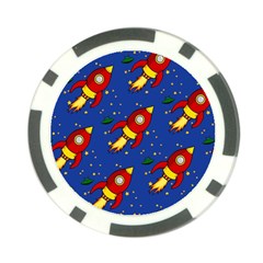 Space Rocket Pattern Poker Chip Card Guard by Vaneshart