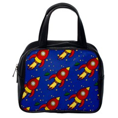 Space Rocket Pattern Classic Handbag (one Side) by Vaneshart