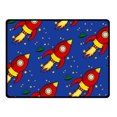 Space Rocket Pattern Fleece Blanket (small) by Vaneshart