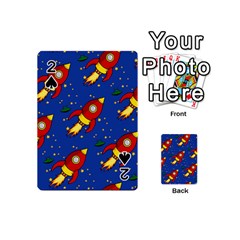 Space Rocket Pattern Playing Cards 54 Designs (mini) by Vaneshart