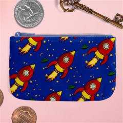 Space Rocket Pattern Large Coin Purse by Vaneshart