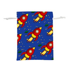 Space Rocket Pattern Lightweight Drawstring Pouch (m) by Vaneshart