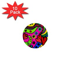 Seamless Doodle 1  Mini Buttons (10 Pack)  by Vaneshart