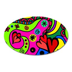 Seamless Doodle Oval Magnet by Vaneshart