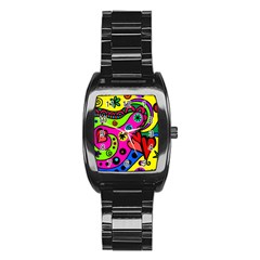 Seamless Doodle Stainless Steel Barrel Watch by Vaneshart