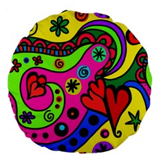 Seamless Doodle Large 18  Premium Flano Round Cushions