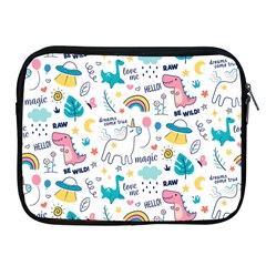 Colorful Doodle Animals Words Pattern Apple Ipad 2/3/4 Zipper Cases by Vaneshart