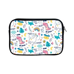 Colorful Doodle Animals Words Pattern Apple Ipad Mini Zipper Cases by Vaneshart