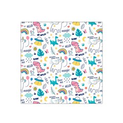 Colorful Doodle Animals Words Pattern Satin Bandana Scarf by Vaneshart