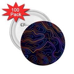 Topographic Colorful Contour Illustration Background 2 25  Buttons (100 Pack)  by Vaneshart