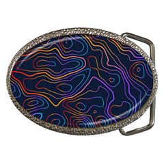 Topographic Colorful Contour Illustration Background Belt Buckles by Vaneshart