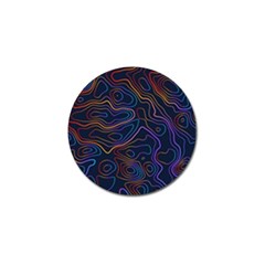 Topographic Colorful Contour Illustration Background Golf Ball Marker by Vaneshart