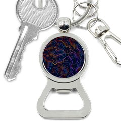 Topographic Colorful Contour Illustration Background Bottle Opener Key Chain by Vaneshart