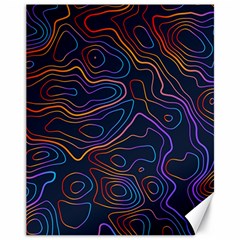 Topographic Colorful Contour Illustration Background Canvas 11  X 14  by Vaneshart