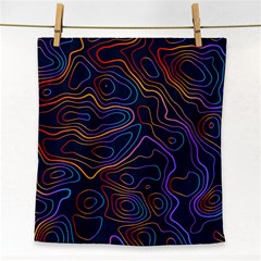 Topographic Colorful Contour Illustration Background Face Towel by Vaneshart