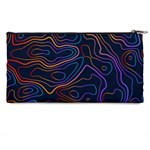 Topographic Colorful Contour Illustration Background Pencil Cases Back