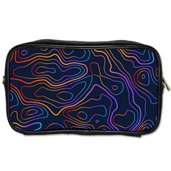 Topographic Colorful Contour Illustration Background Toiletries Bag (Two Sides)